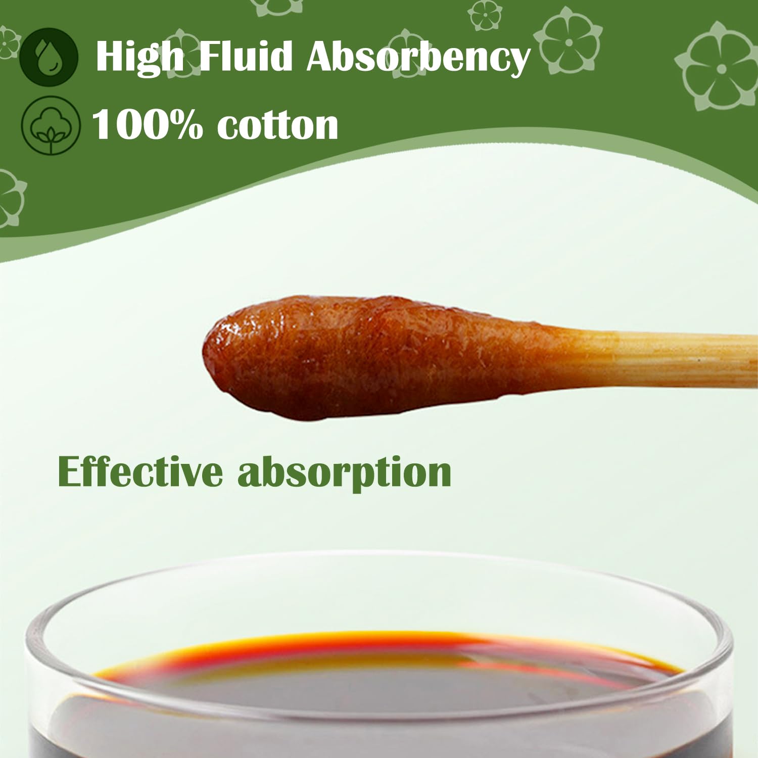 6 inch Long Cotton Swabs in Storage Box 500PCS,Bamboo Sticks & Highly Absorbent Tipped Applicators for Makeup, Gun Cleaning, Pet Care - Image 3