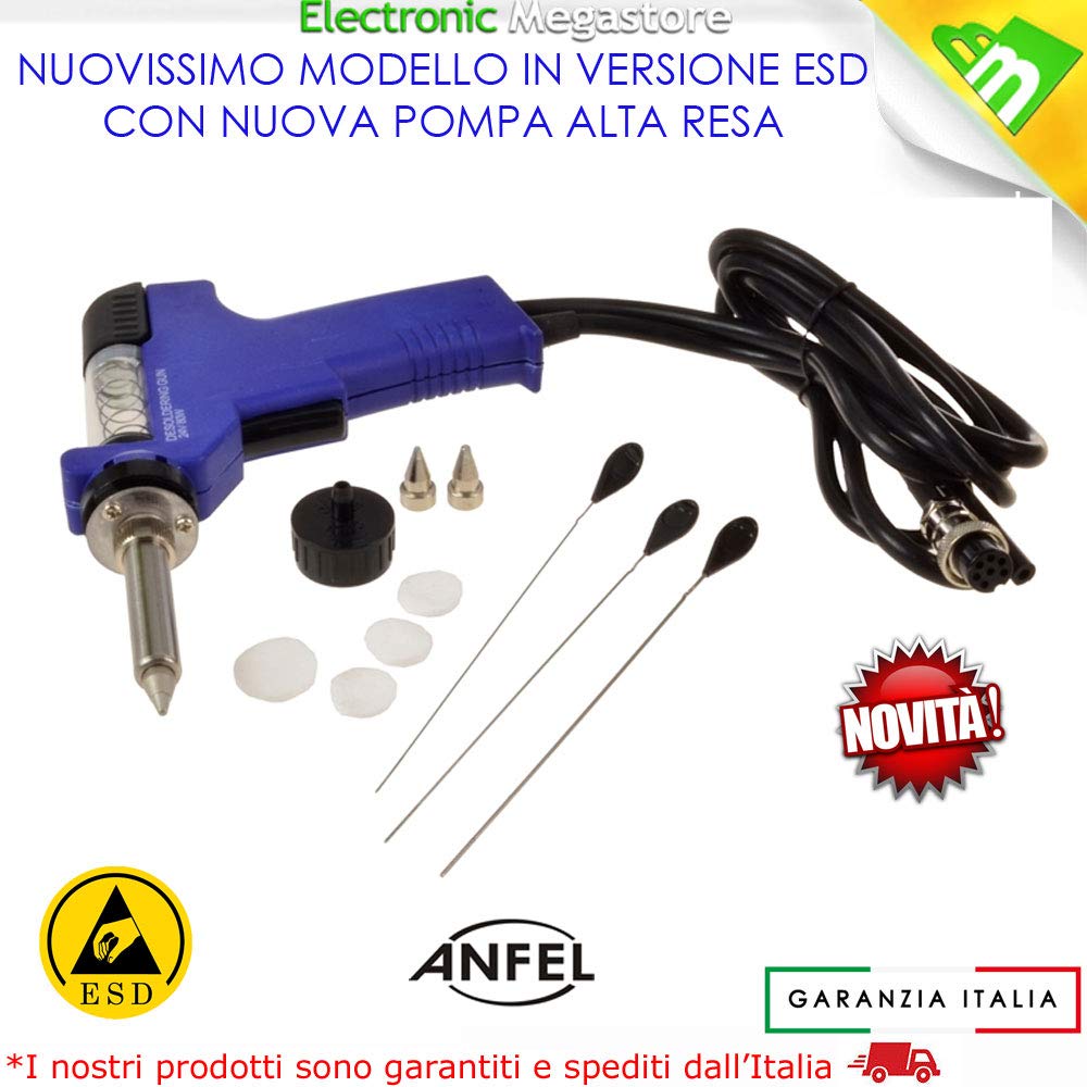 DISSALDATORE ZD-985 ESD STAZIONE PISTOLA DISSALDANTE DESOLDERING STATION DESOLDER 80/130 WATT