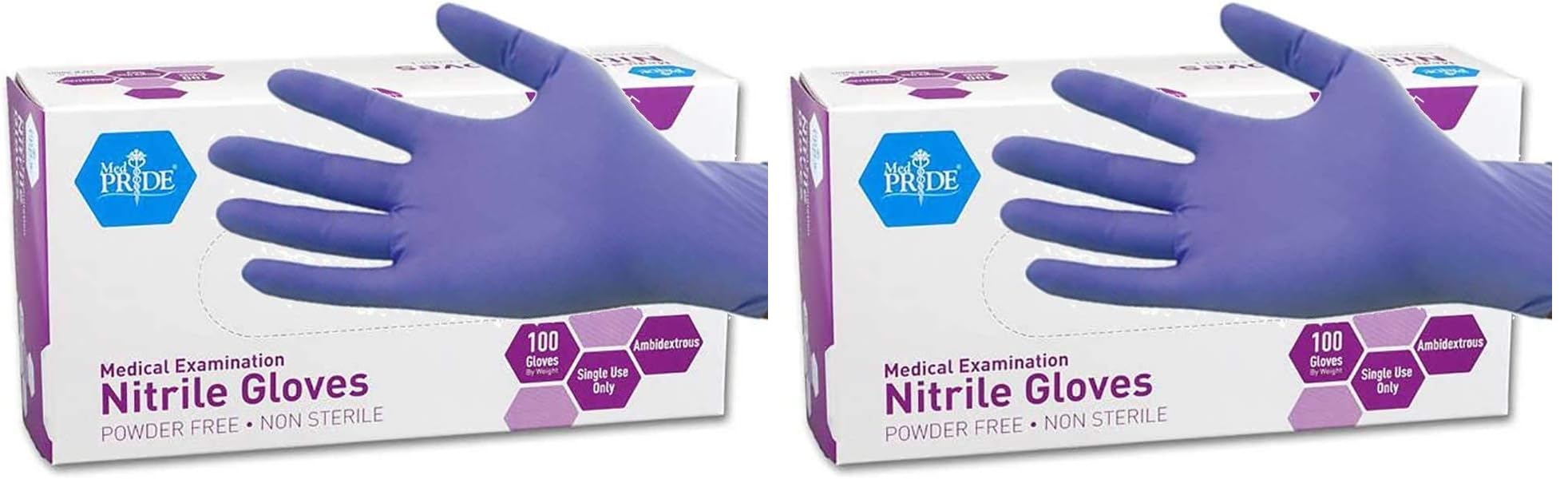 MED PRIDE Powder-Free Nitrile Exam Gloves,Large,Large,(Pack of 200)