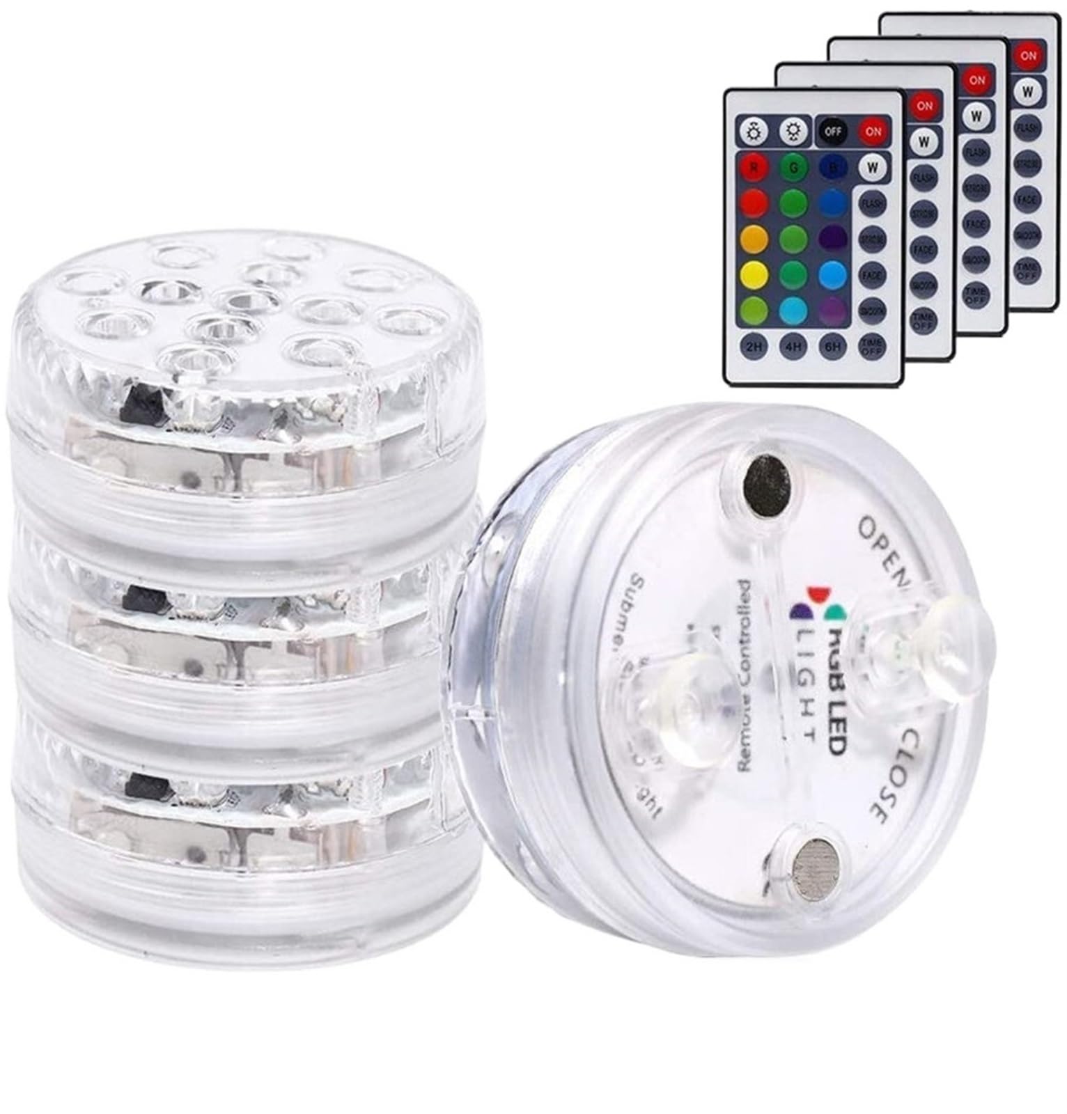 13 diod LED RGB zanurzeniowe światło i magnes podwodny basen lampka nocna do wazonu na zewnątrz akwarium staw (kolor: 1 lampa 1 pilot)