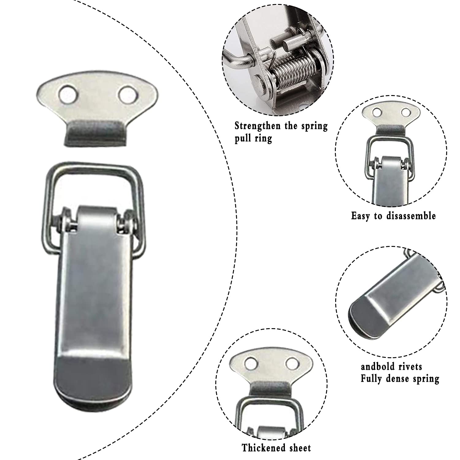 Chiusure A Leva Acciaio Inox - 5 Pezzi Per Cassetti E Porte - Foto 10