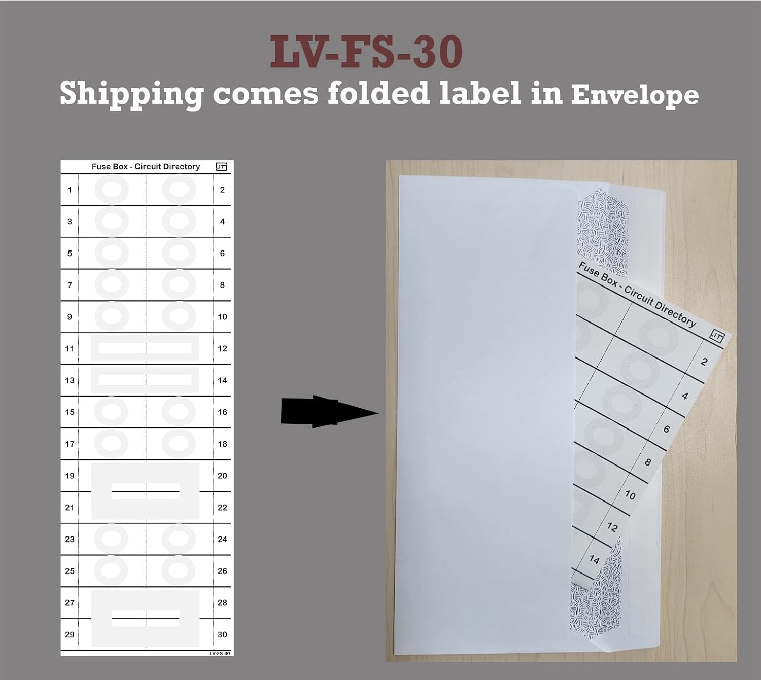 Fusebox 30 Circuits 2 Labels Vinyl Fuse Box Circuit Breaker Panel Directory Labels Stickers Decals for All Electrical Panel/Load Centers Waterproof
