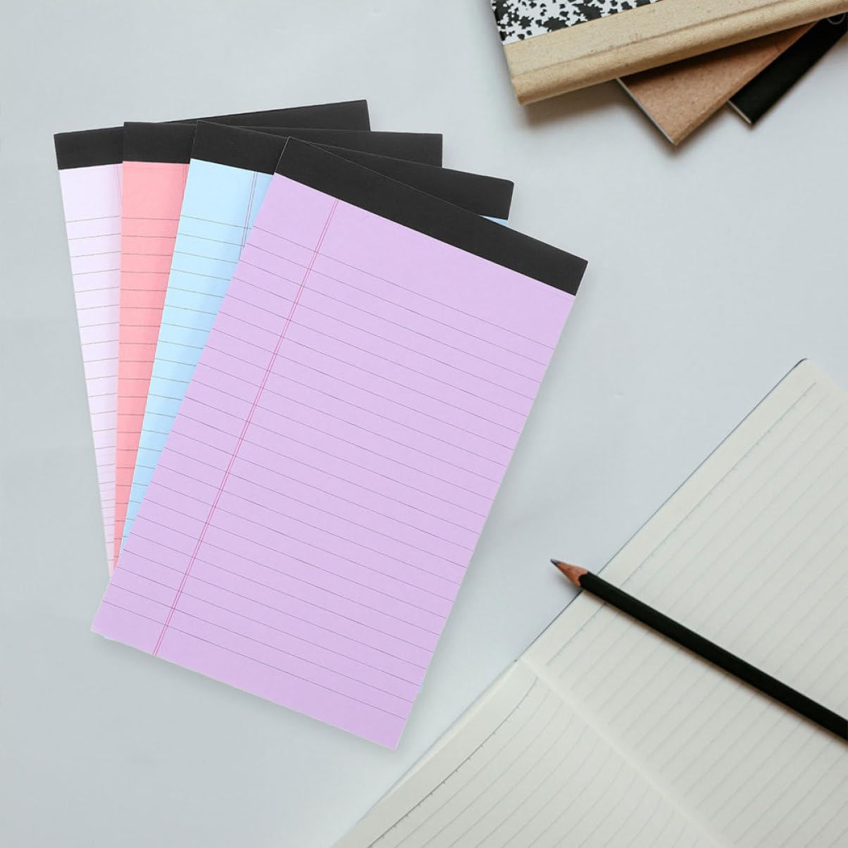 NUOBESTY 8 bloc-notes juridique couvercle ruban adhésif double face robuste manuel bi Cahier de cours Cahier de prise de notes bloc-notes pour les étudiants petits blocs-notes légaux Papier