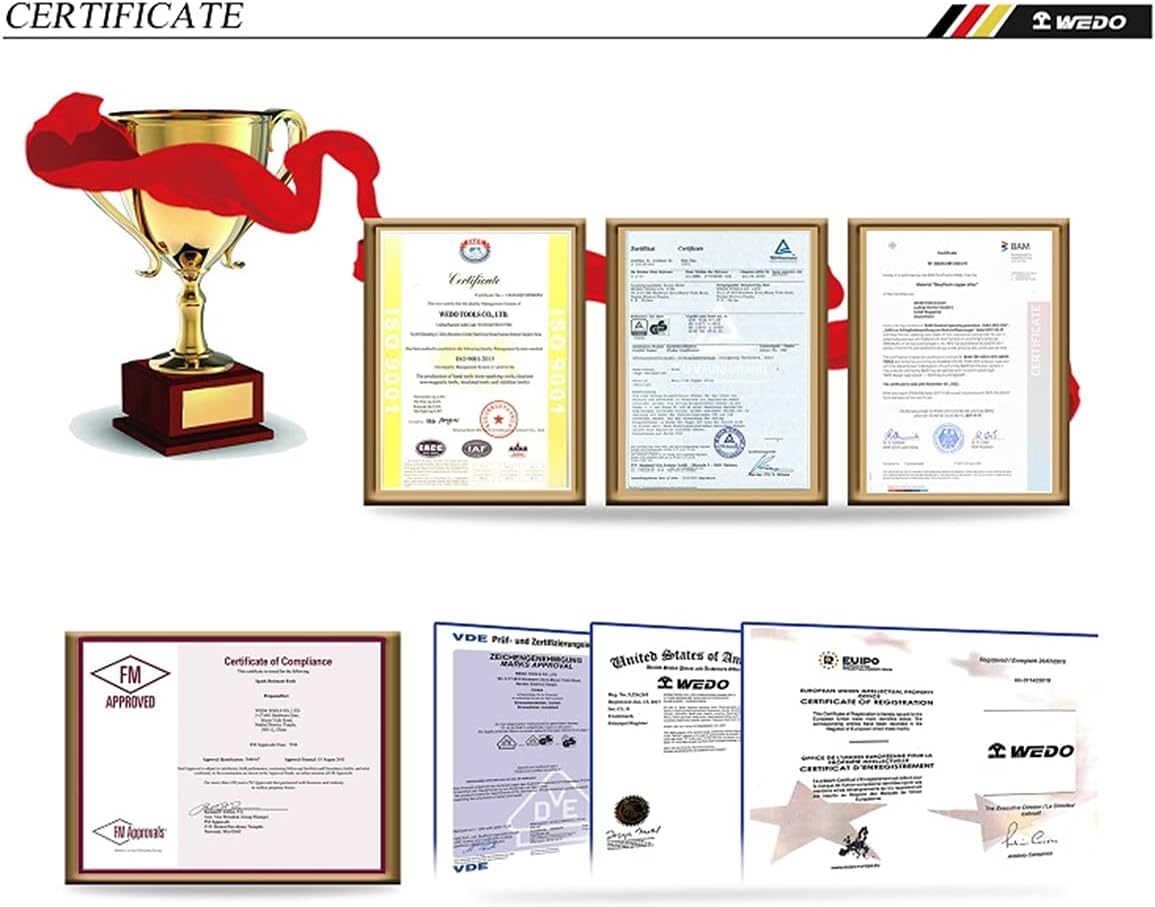 WEDO Non-Sparking Adjustable Wrench with Ergonomic Grip,Wide Jaw Opening Plumbing Wrench,Adjustable Spanner,Size 30 * 250mm,Aluminum Bronze,DIN Standard,BAM&FM Certificate