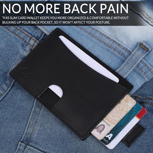 FOXHACKLE Credit Card Holder Slim Minimalist Front Pocket Leather Wallets for Men Small Thin Card Case Wallet4