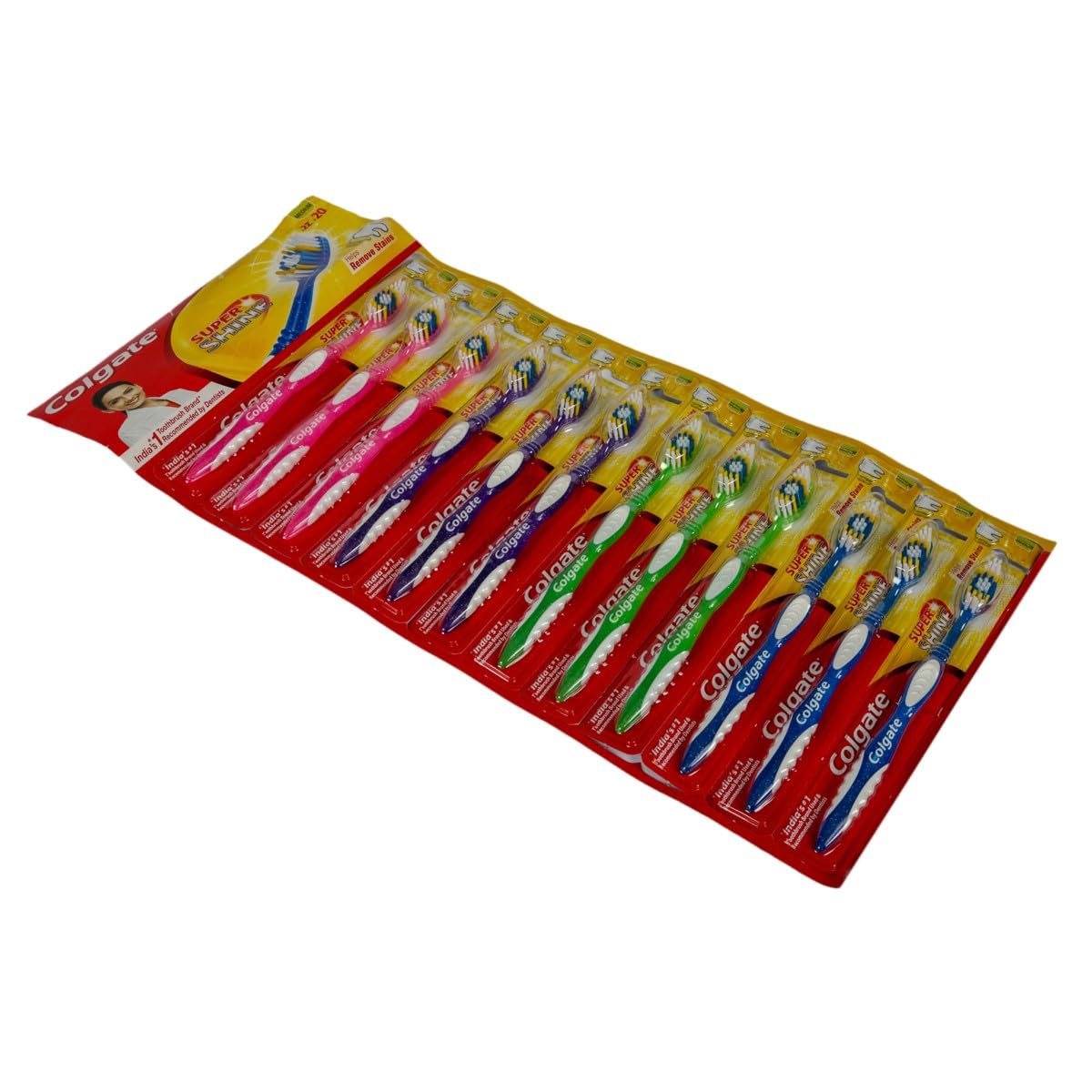 Colgate Super Shine Toothbrush - Medium [Pack of 12]-picture-28