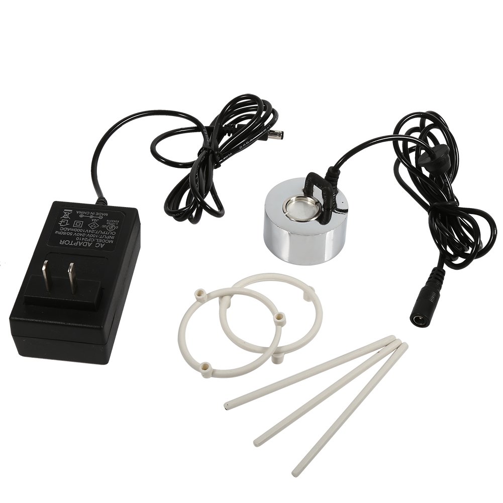 Yuecoom Mist Maker, 24V Ultrasonic Mist Maker Negative Ion Fogger Water Fountain Pond Atomizer Air Humidifier with Adapter 100-240V(US Plug)