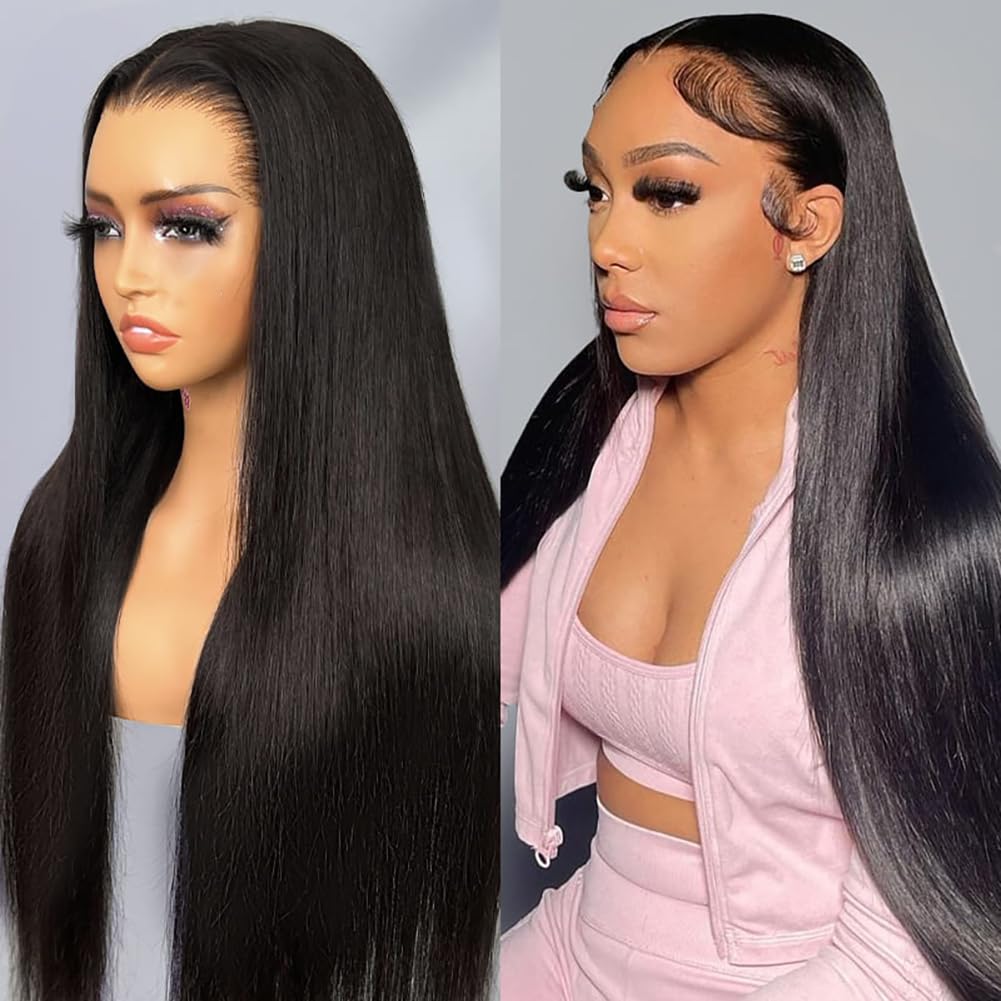 ISEE Straight Glueless Wigs 13x6 HD Lace Frontal Wig for Women 18 Inch Natural Color 18 Inch