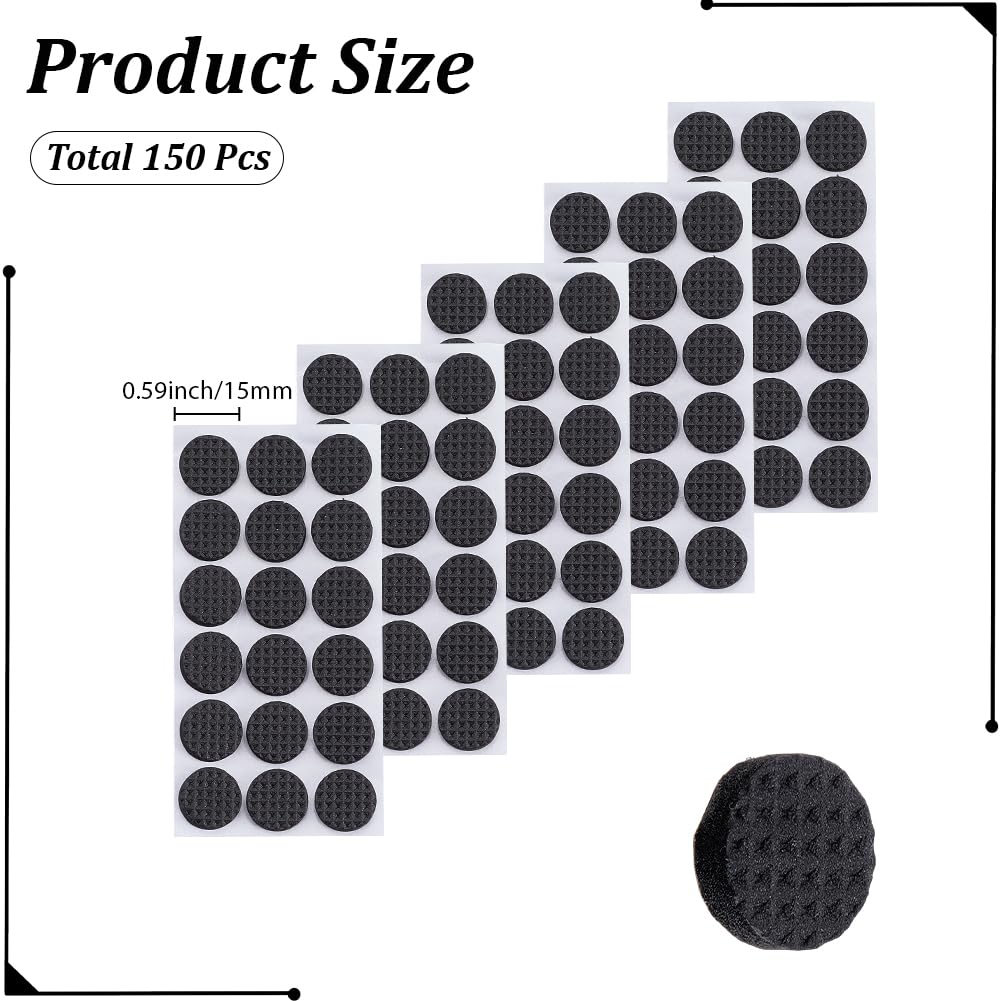 craspire 150 pièce de Coussinets en Mousse Auto Cicatrisants pour Ports D'Injection Ronds Adhésifs Noirs de 15mm pour Couvercles de Bocaux de Culture de Champignons Coussinets et Bouchons pour Sacs