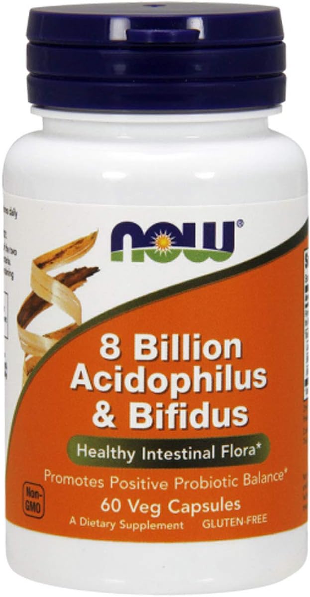 NOWFoods 8 Billion Acidophilus & Bifidus Capsules, 60-Count