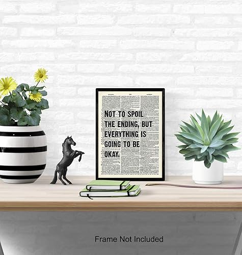 Miniatura 4 de Motivational Upcycled Dictionary Wall Art Print - 8x10 Home Decor or Room Decoration, Funny Poster Picture - Great Inspirational Gift - Unframed