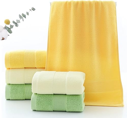 Miniatura 2 de Pidada Juego de 2 toallas de mano 100% algodón, absorbentes, suaves, para baño, 13.8 x 29.5 pulgadas (amarillo)