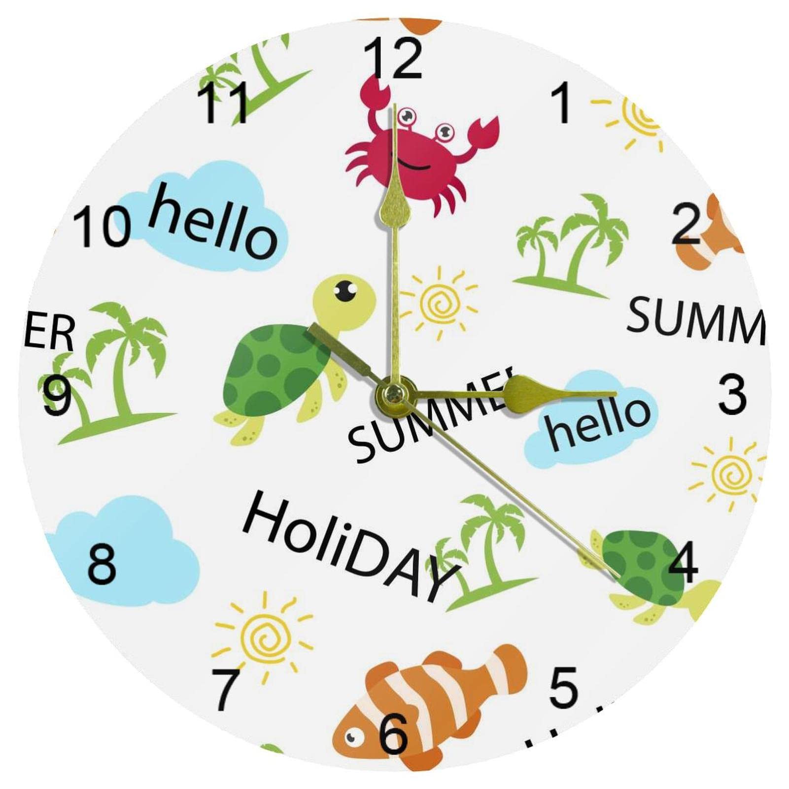 Horloge murale quartz silencieuse 25,4 cm fonctionne avec piles ronde