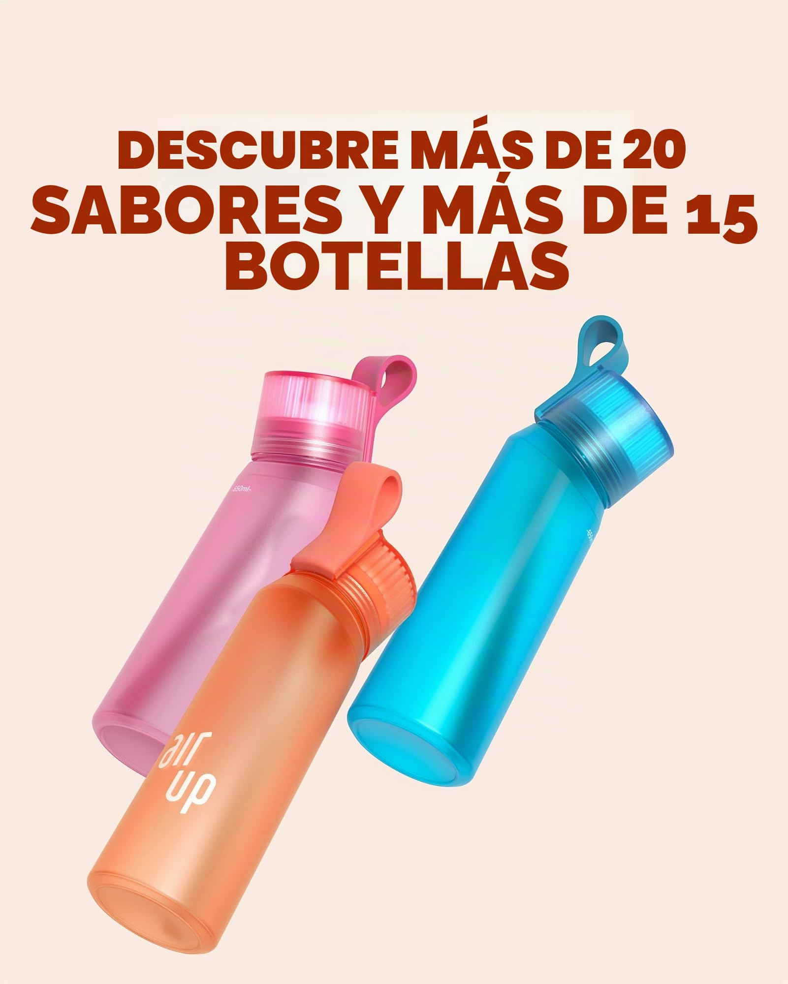 air up® Botella de agua con cápsulas de sabor Gen 2 (21 onzas) gris carbón + 3 cápsulas de sabor a melocotón, botellas de agua saborizadas sin azúcar y a prueba de derrames con pajita, botella de agua