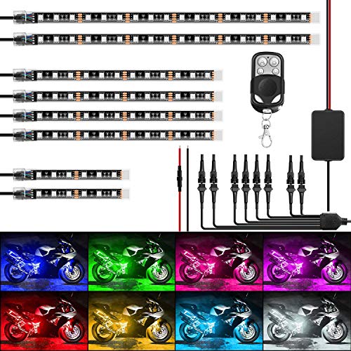 Nilight TL-42 8Pcs Motorcycle Rgb Led Light Kit Waterproof Multi-Color Atmosphere Lights Lamp thumb #1