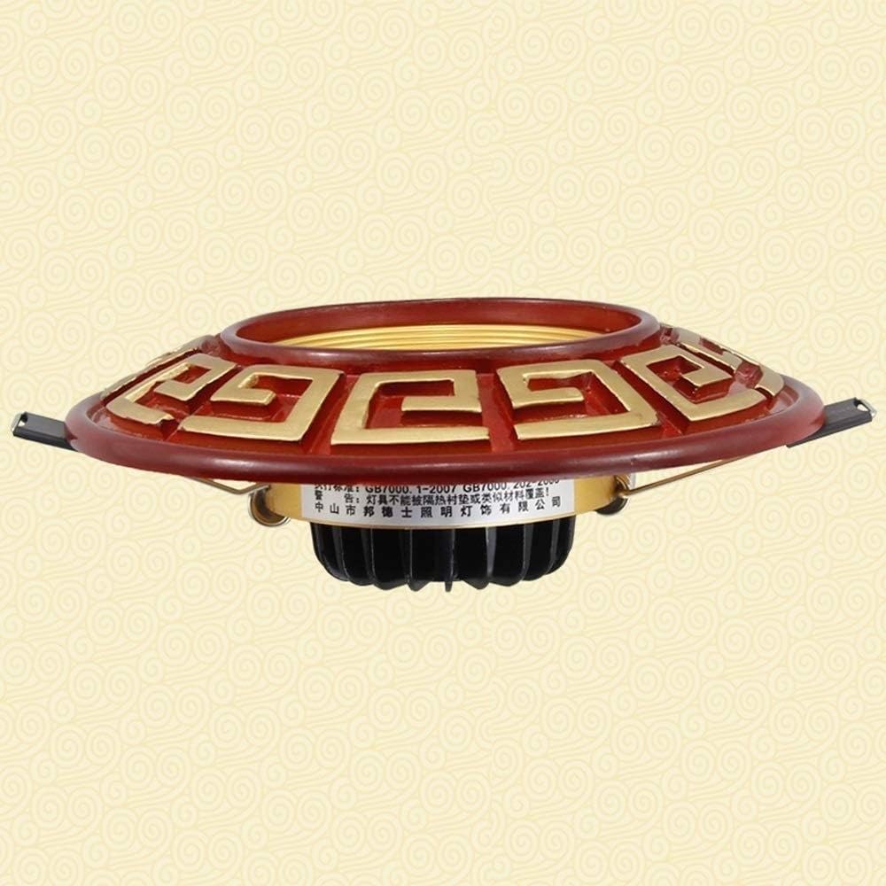 3W/5W European Retro Brown LED Recessed Downlight Household Aluminum Tri-tone Light Decoration Restaurant Embedded Panel Light Commercial Business Show Energy Saving Ceiling Lamp (Threecolor Ligh