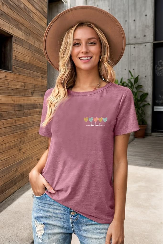 Be Kind Shirt for Women Teacher Kindness Positive Message Tshirt Dandelion Graphic Summer Tee Tops - Image 3
