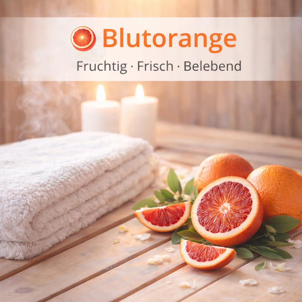 Dufte Momente Saunaaufguss-Konzentrat Blutorange – 3 Liter – fruchtig & spritzig – konzentriert & ergiebig – Profi-Qualität gemäß DVN:5204 getestet – vegan & Made in Germany