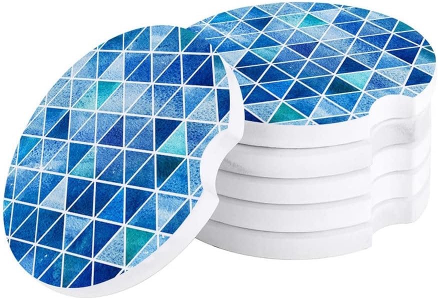 Triangle Tile Car Coasters Ceramic Water Cup Mat for Bottle Holder Coaster Round Decoration Accessories
