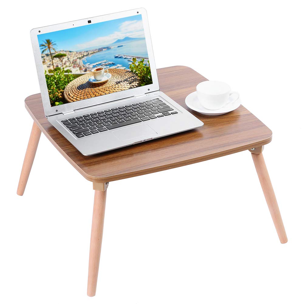 Cocoarm Składany Stolik Nocny Stolik na Laptopa Deska do Nauki z Drewna Bukowego 50 X 50 X 30 Cm Biurko do Nauki ze składaną konstrukcją Obciążenie 30 Kg dla Rozkładanej Sofy Sofa Wykusz Czytelnia