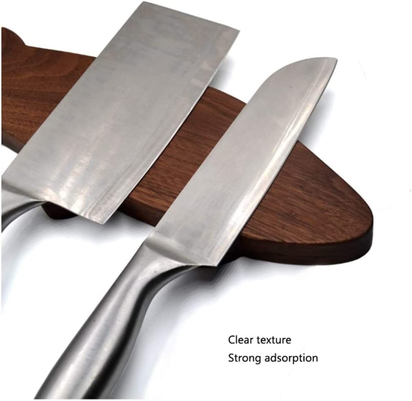 Bloque Cuchillos Cocina Barra De Soporte Magnético para Cuchillos De Nogal, Bloque De Cuchillos De Montaje En Pared Multiusos, Utensilio De Cocina con Forma De Pez