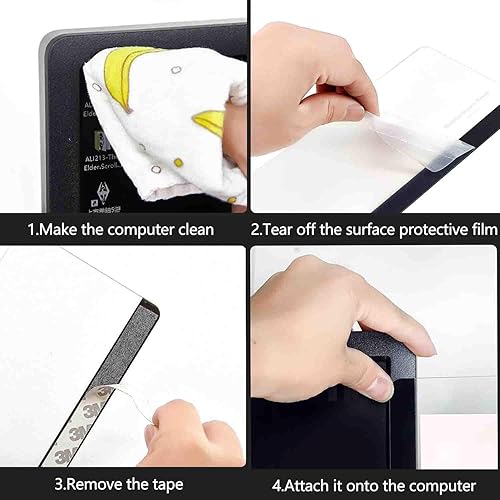 Miniatura 9 de Paquete de 2 tableros de notas negros de 8 pulgadas para computadora portátil, soporte de notas adhesivas, tablero de notas para laptop, paneles