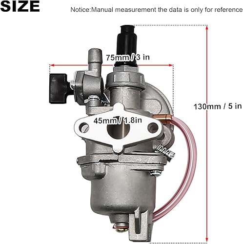 Miniatura 2 de laffoonparts - Carburador compatible con motor de 43 cc, 47 cc, 49 cc, 2 tiempos, mini, cuatrimoto, cuatrimoto, kart, ciclomotor, picador, cortador