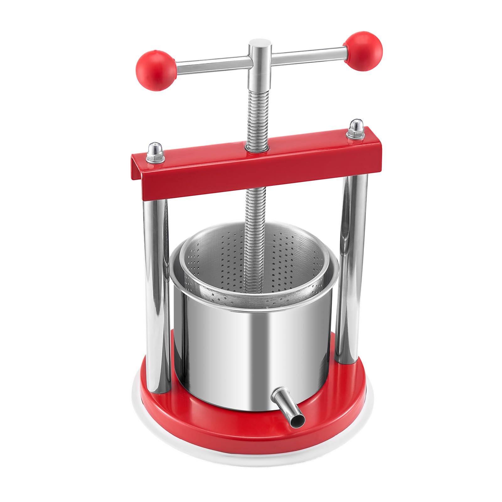 VEVOR Pressa Manuale per Vino di Frutta Cesto in Acciaio Inox 1,65L con Manico, Spremiagrumi Manuale per Bevande Alcoliche Pressa per Sidro, Mela, UVA, Tintura, Miele, Olio d'Oliva Cucina, Casa