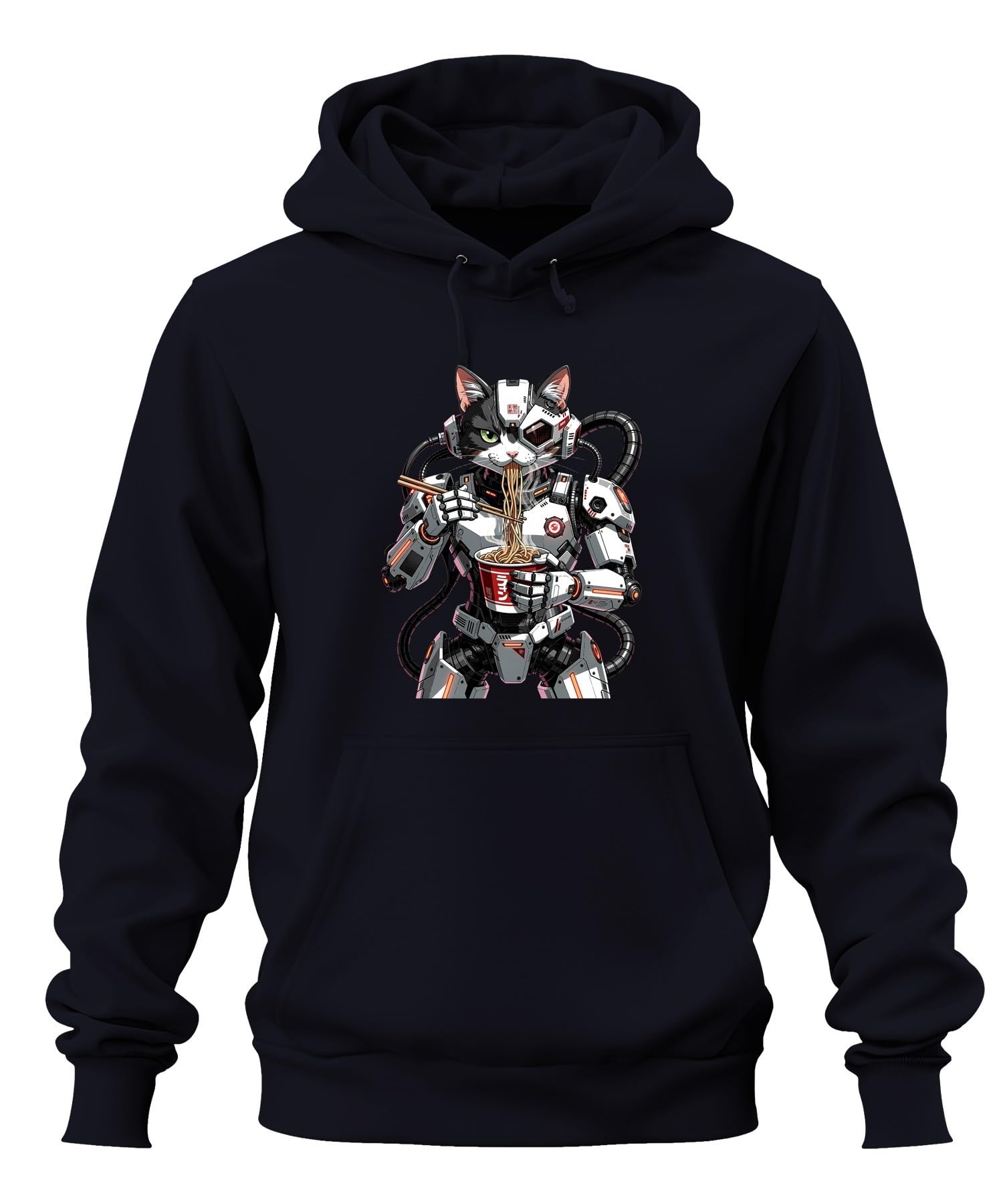 Cyborg - Sudadera con capucha y diseño de gato
