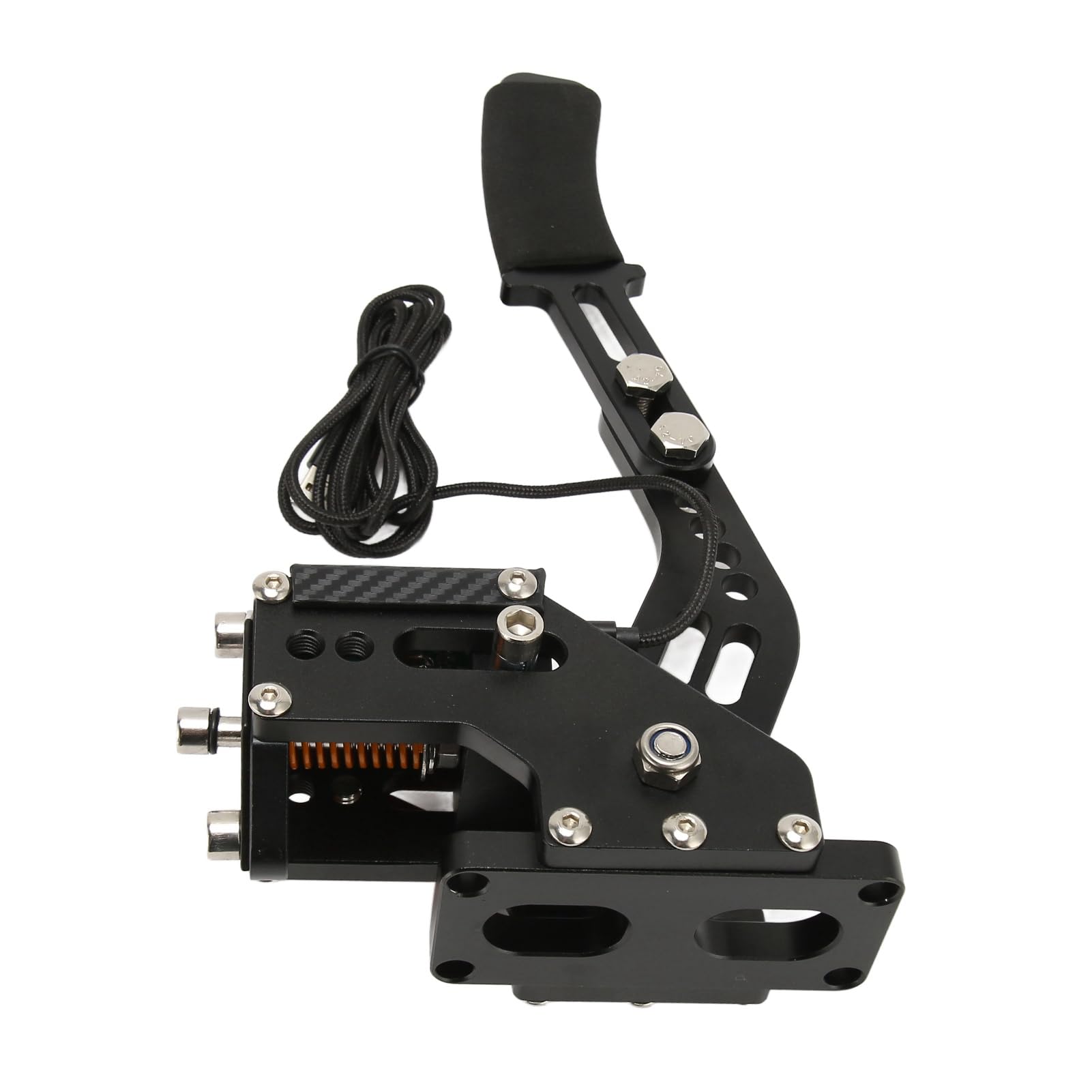 Luqeeg Hamulec Ręczny USB, 64-bitowy Bezkontaktowy Czujnik Halla Sim Racing Hamulec Ręczny ze sprężyną dociskową o Dużej Sztywności, do Serii S X PC T300rs (BLACK)