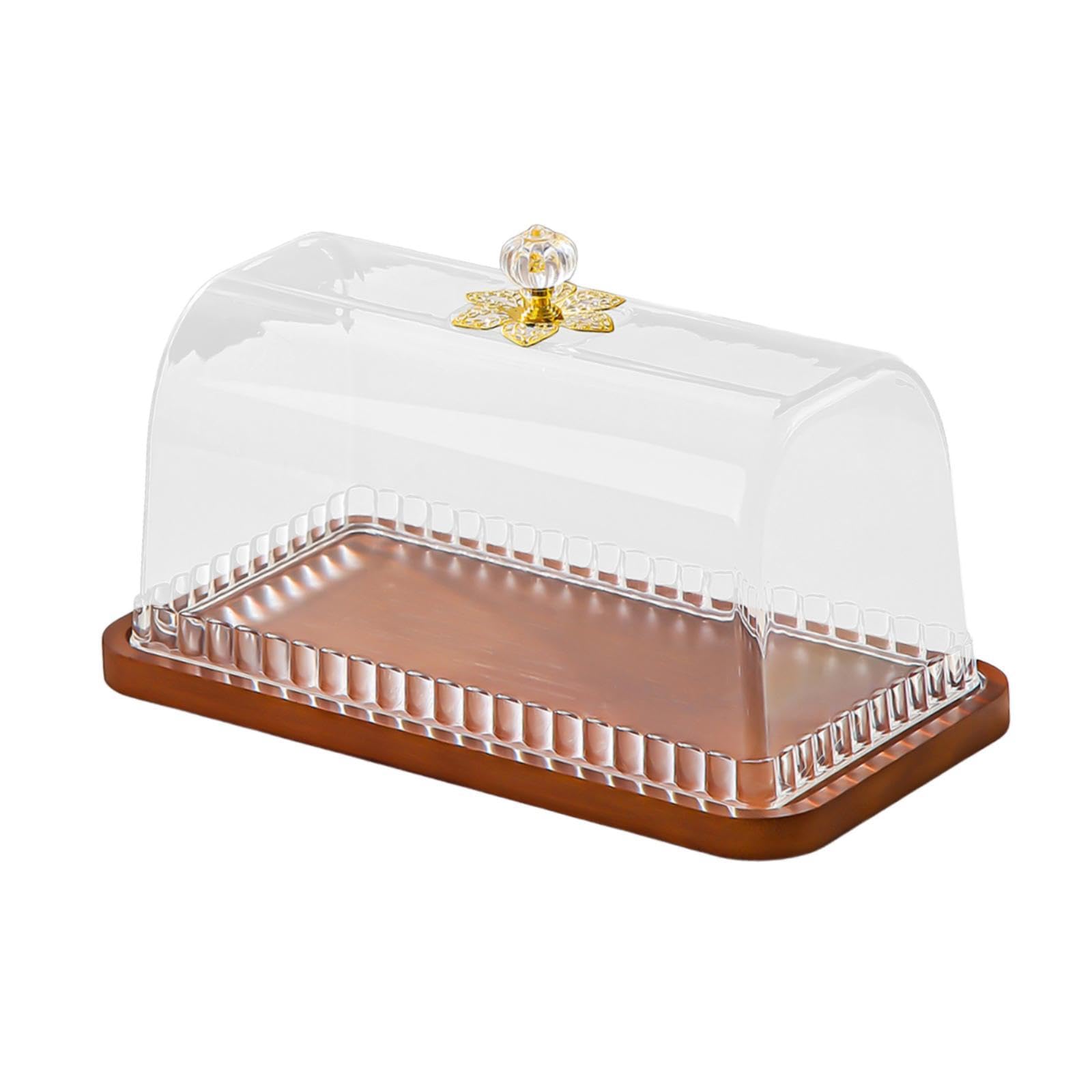 KESOTO Soporte para Tartas con Tapa, Plato Versátil, Expositor de Mesa, Soporte para Cupcakes, Bandeja para Servir, Ideal para Inauguraciones de Casas Y, Rectángulo