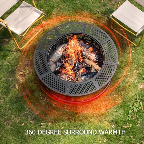 Verdeluxe 73180 36 Inch Fire Pit With Cooking Grill,Outdoor Wood Burning Bbq Firepit thumb #1