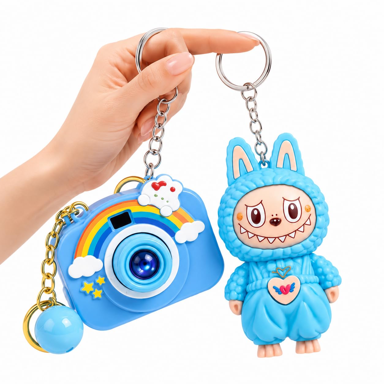 Camera Projector Keychain Combo with Face Changing Bunny Doll, 2