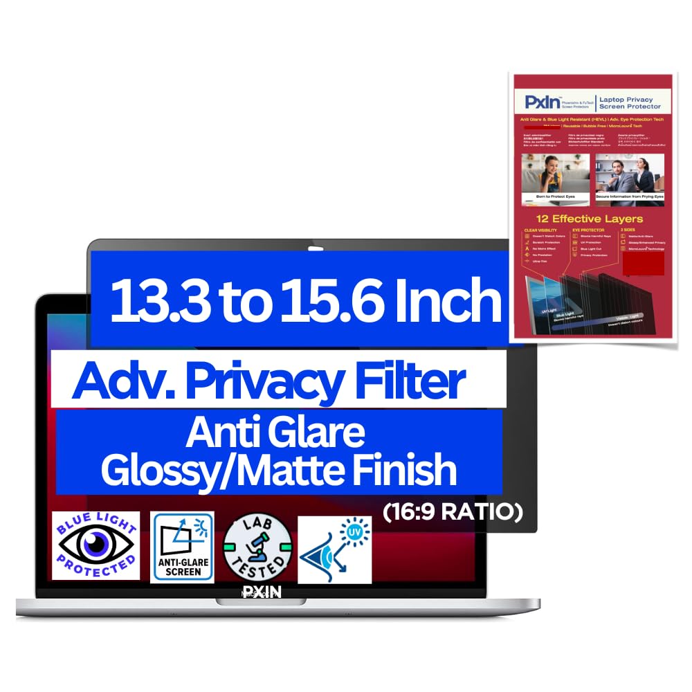 PHOENIX PxIn 13.3 to 15.6 Inch Laptop UV Rays Screen Protector inbuilt Adv. Privacy Feature | UV Screen Protector Laptop with Privacy Feature (B09M767613) Amazon Price History, Amazon Price Tracker