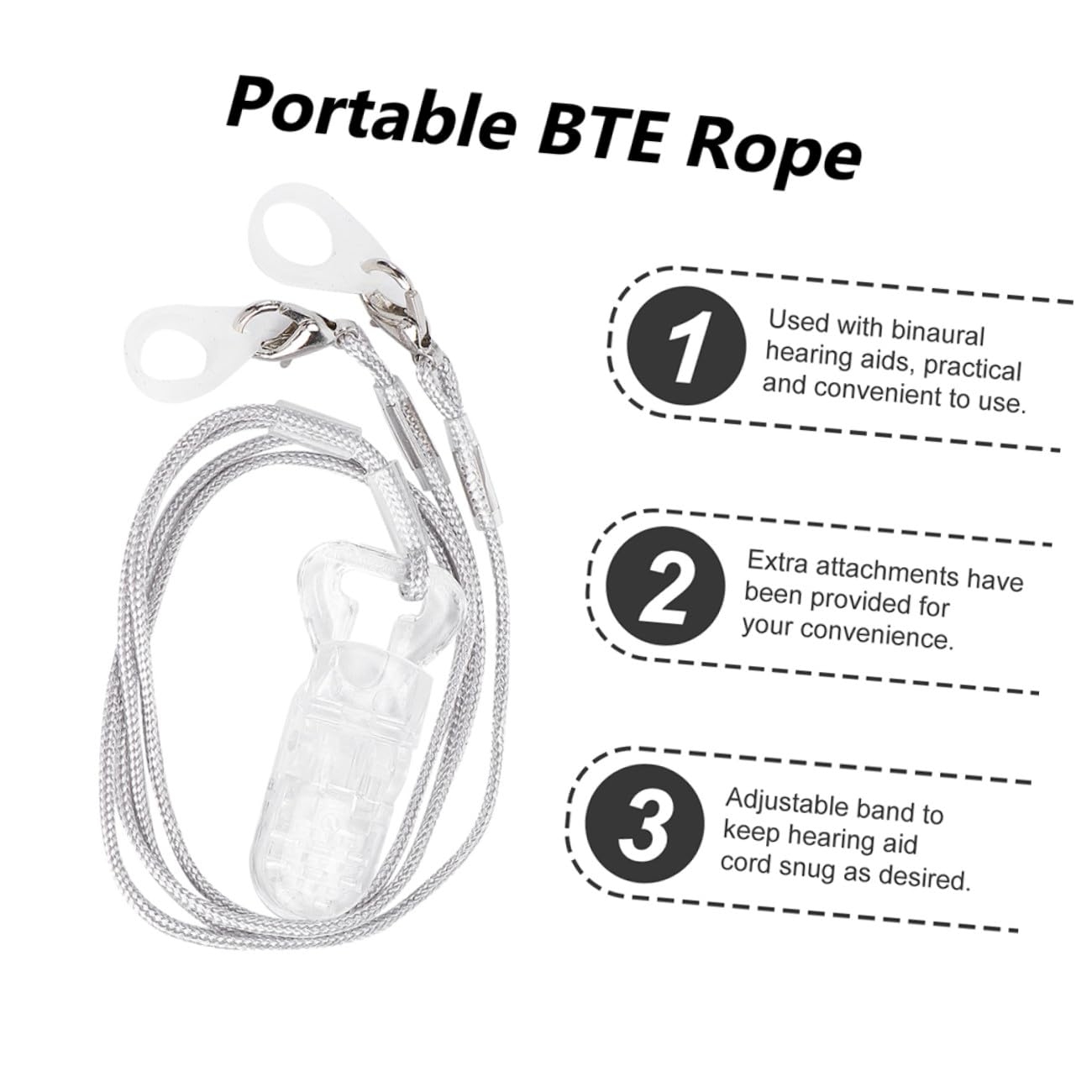 COLLBATH 2sets Lost Lanyard for Adults Hearing Aid Clip Hearing Aid Holder Straps Bte Protector Lanyard