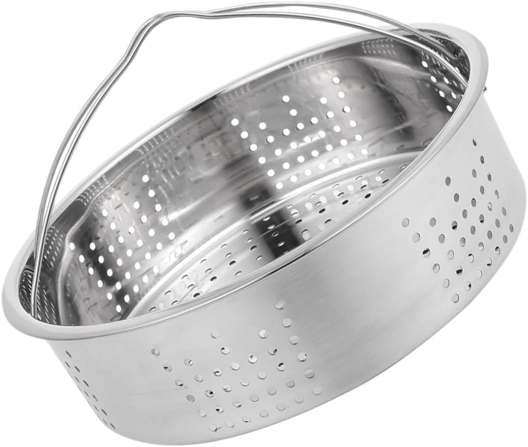 Alipis Stainless Steel Steamer Rack 20cm with Dual Handles, 304 Food-grade round Reusable Cooking Steamer for Rice Cooker and Home Kitchen