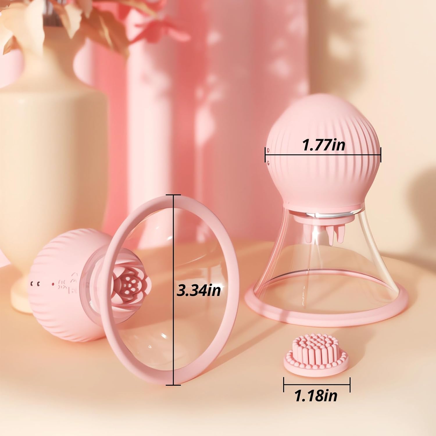 Sex Factory Nipple Sucker Toys, Breast Massagers with 3 Soft Brush Heads, 360° Rotating Nipple Vibrator with 9 Vibration Modes & App Control, Breast Stimulator Nipple Suction Sex Toy for Women
