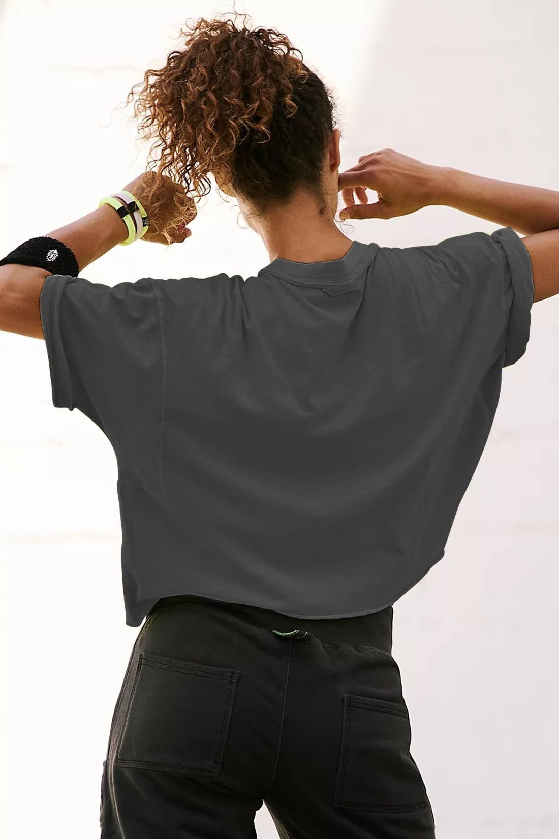 Airmood Oversize Allenamento Crop Tshirt Top Oversize Casual Basic Loose Fitted Tees T-shirt