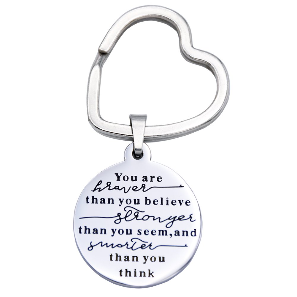 O.RIYA Always Remember You Are Braver Than You Believe Jewelry Necklace/Keyring