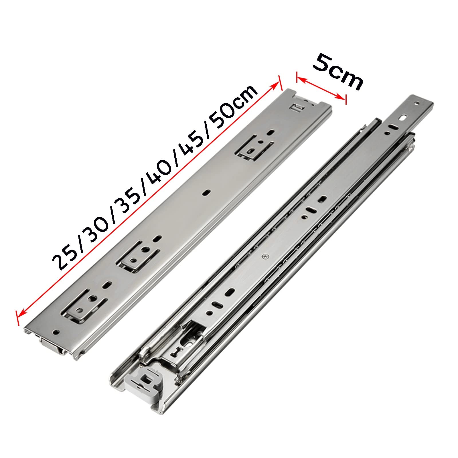 Prowadnice do szuflad, prowadnice do szuflad montowane z boku — prowadnice do szuflad Heavy Duty, prowadnice do szuflad z pełnym wysuwem na łożyskach kulkowych, prowadnice do szuflad na łożyskach kulk