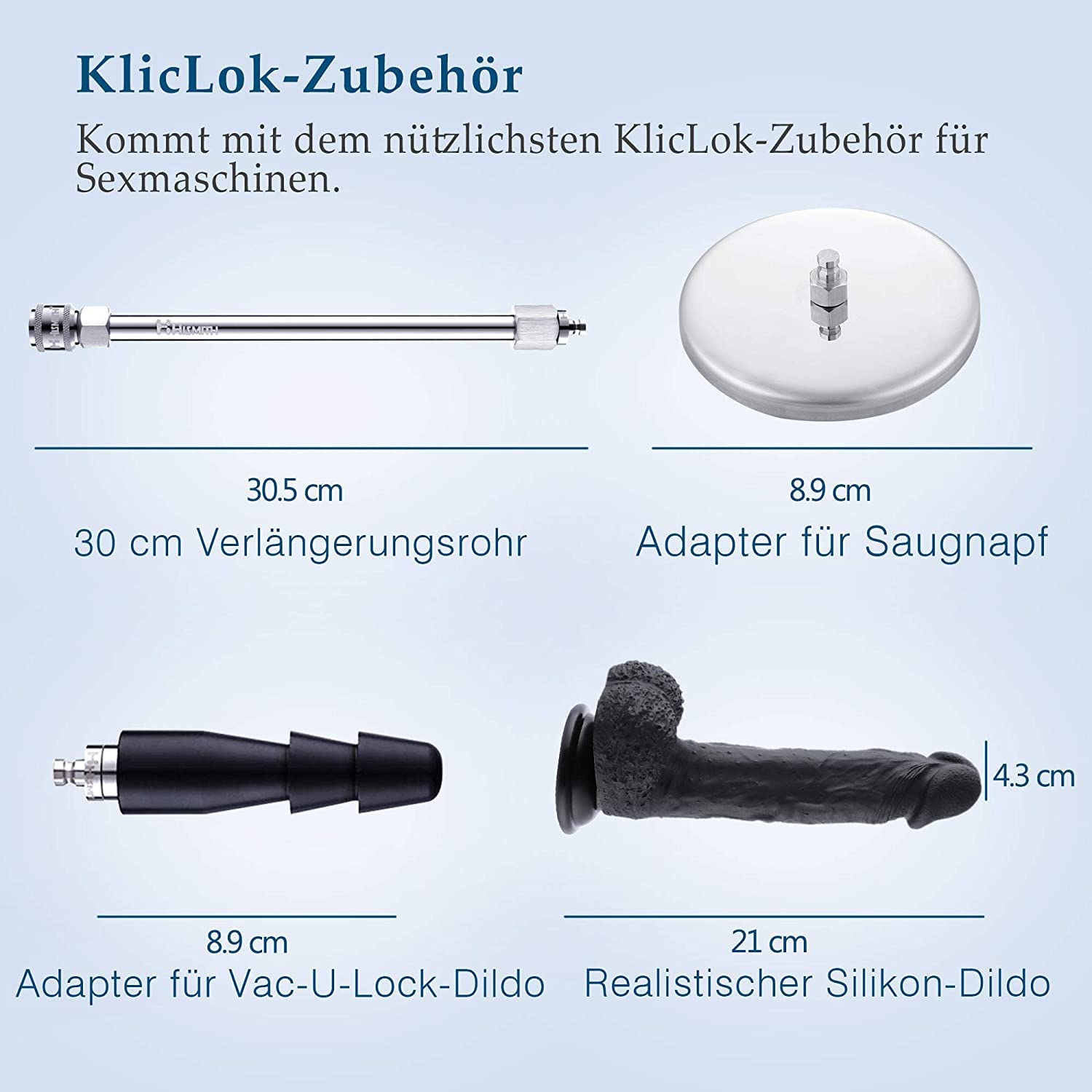 Nuovo dildo Sinloli compatibile con la macchina del sesso Hismith, macchina dell'amore premium con connettore Kliclok, macchina del cazzo con utili accessori per la macchina e dildo in silicone