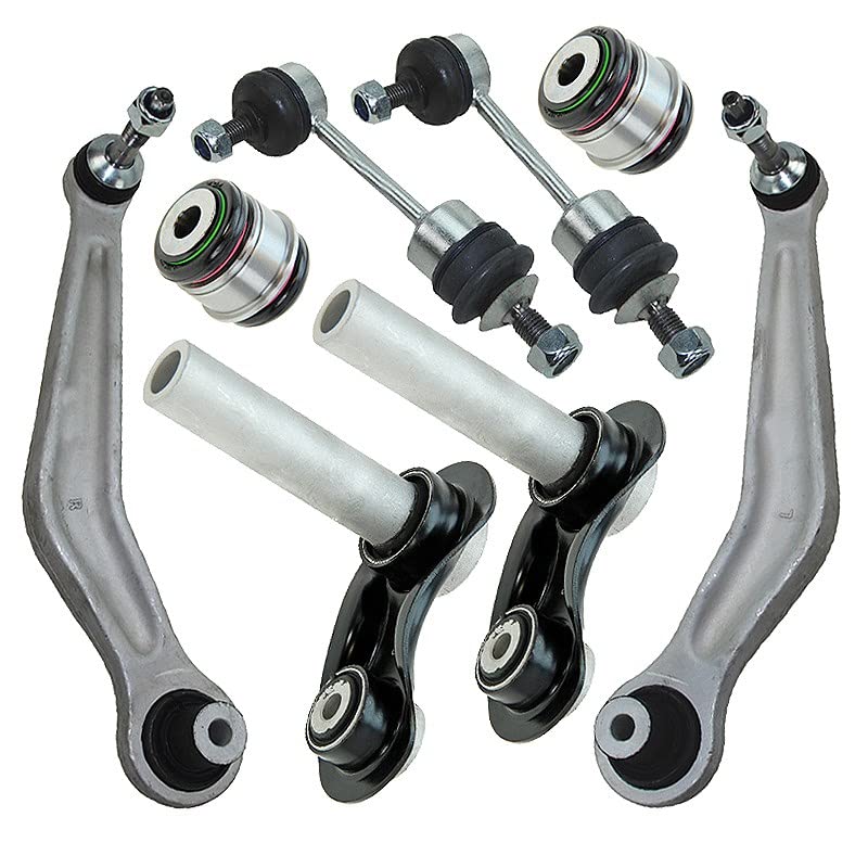 BESTPRICE 2x bras de suspension arrière en bas à gauche à droite, 2x bras de suspension arrière intégraux à l'avant, 2x paliers de fusée, 2x barres...