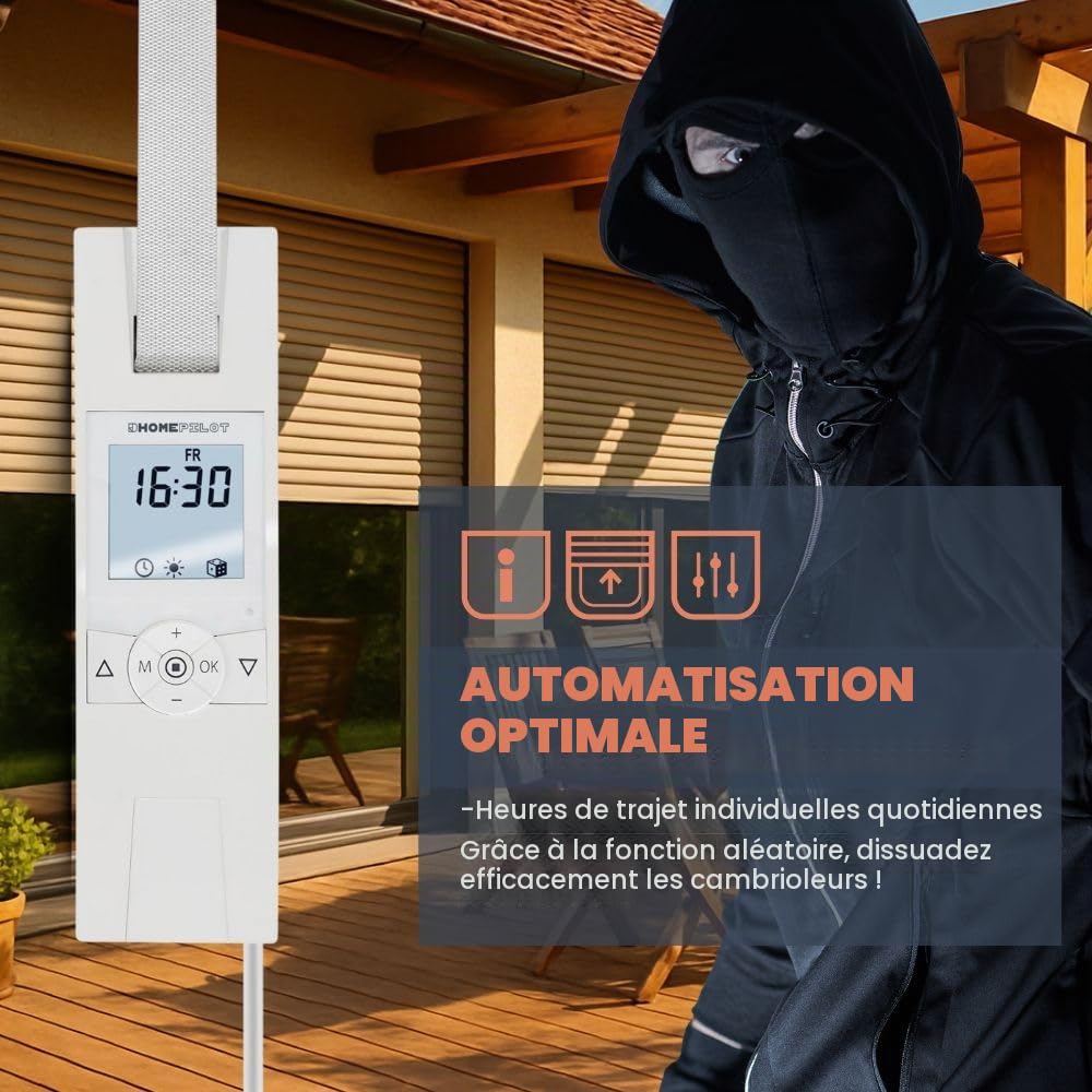 Home Pilot - Enrouleur de sangle encastrable Premium connecté pour commande de volet roulant à sangle. Enrouleur volet roulant | Commande vocale | Volet roulant connecté Installation rapide 10182345