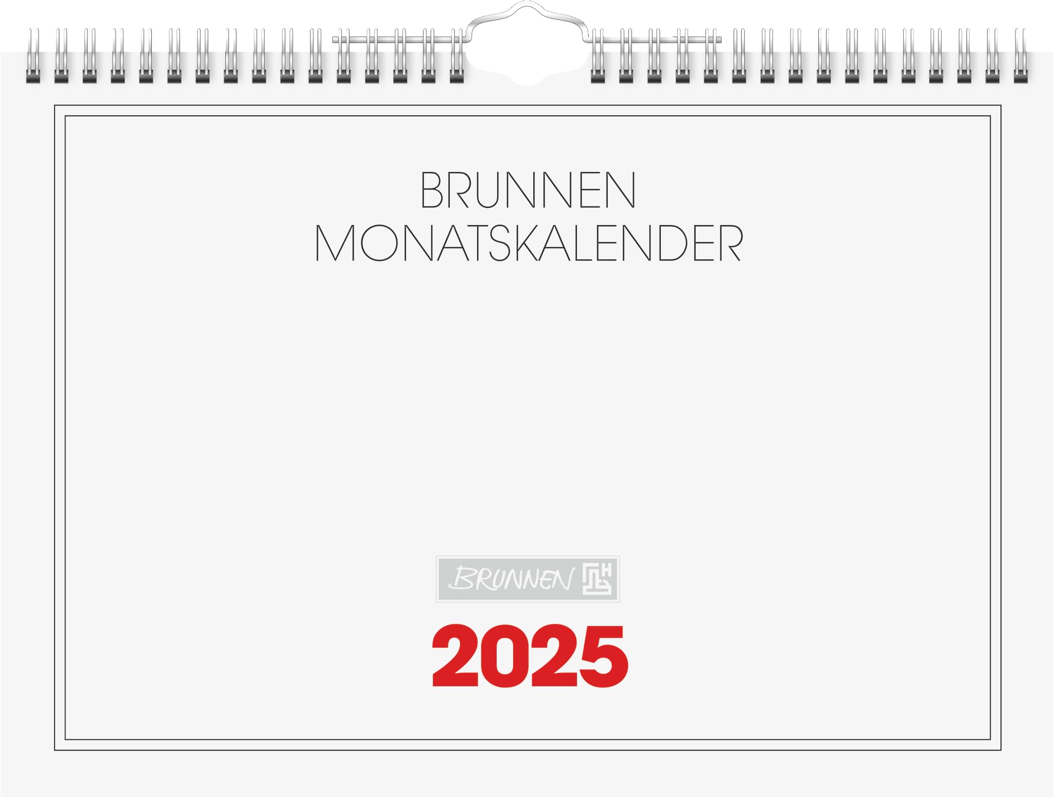 BRUNNEN Monthly Calendar (2025), 1 Page = 1 Month, A4 Landscape, 12 Sheets