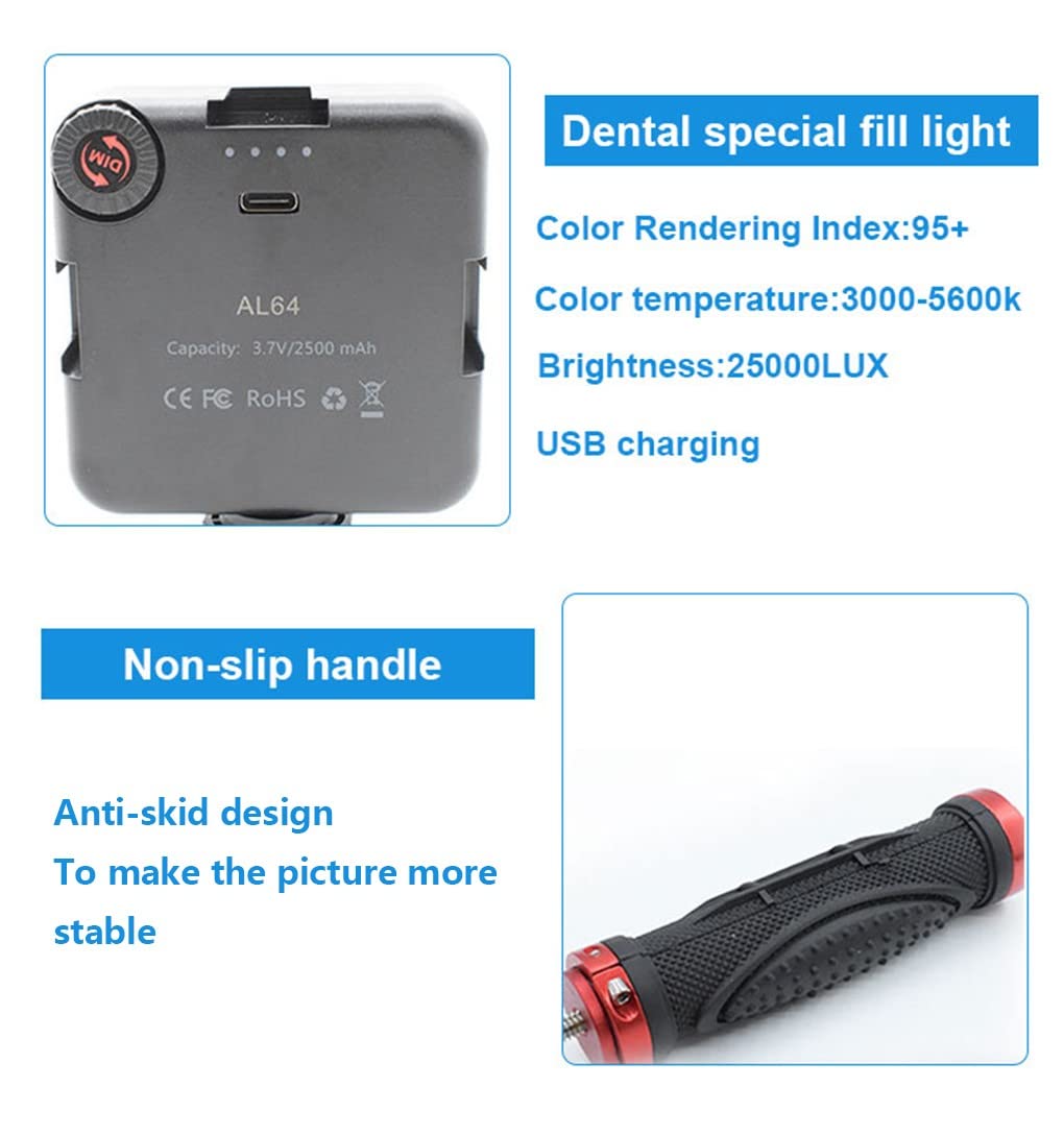 Kit de Photographie Flash Lumière Remplissage Dentaire(MK-016+37mm+75mm | pour Remplir la Lumière et Prendre des Photos/Vidéos