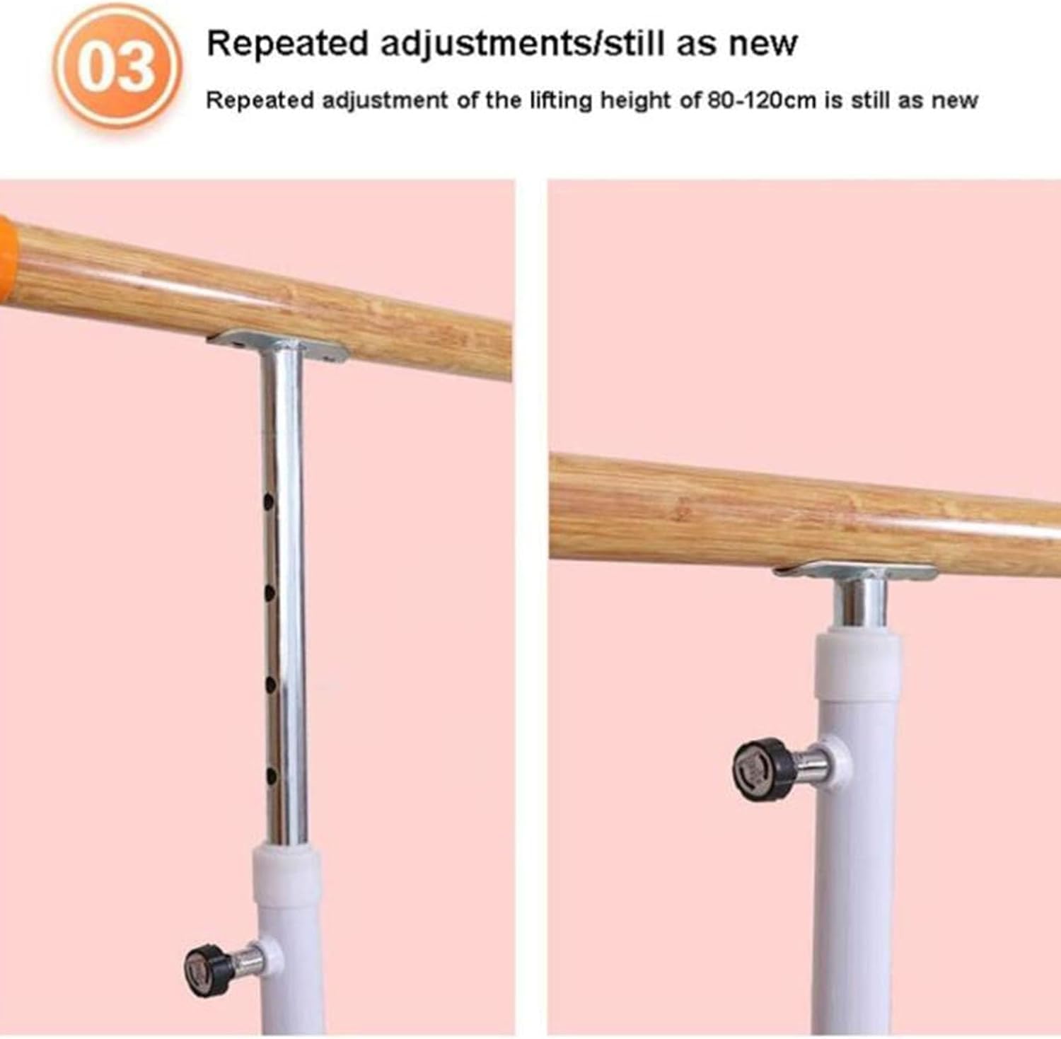 Ballet Pole Portable Ballet Pole Height Adjustable 80-120cm Dance Pole Independent Fitness Dance Stretching Pole Home Fitness Equipment(100cm)