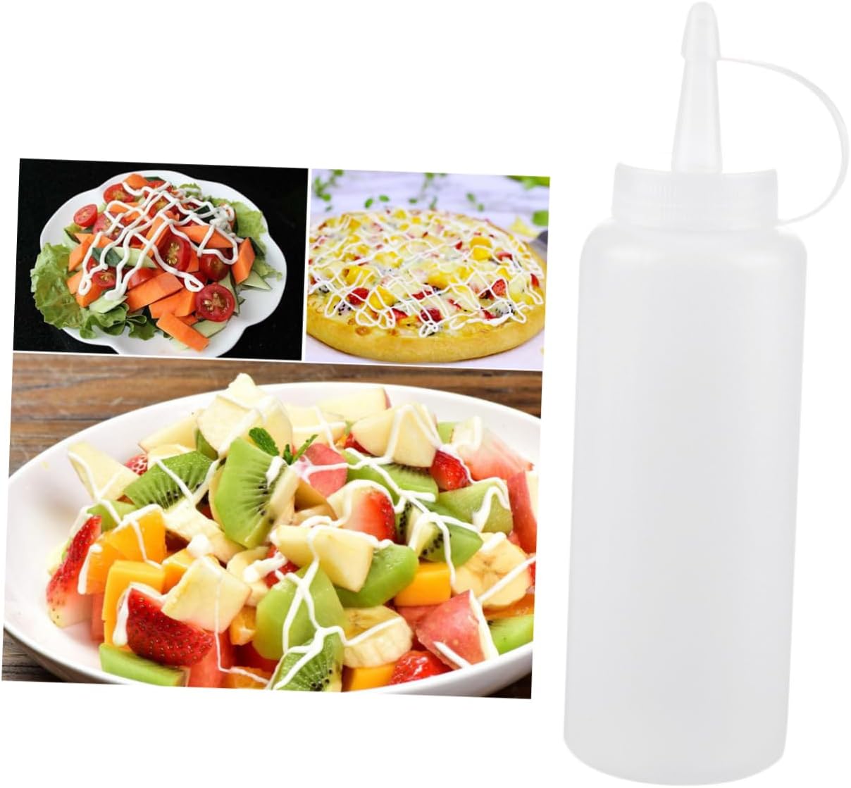 Garneck 12pcs Condiment Squeeze Bottles Salad Dressing Containers Lid Leakproof Sauce Dispenser for Home Use for Seasonings and Sauces