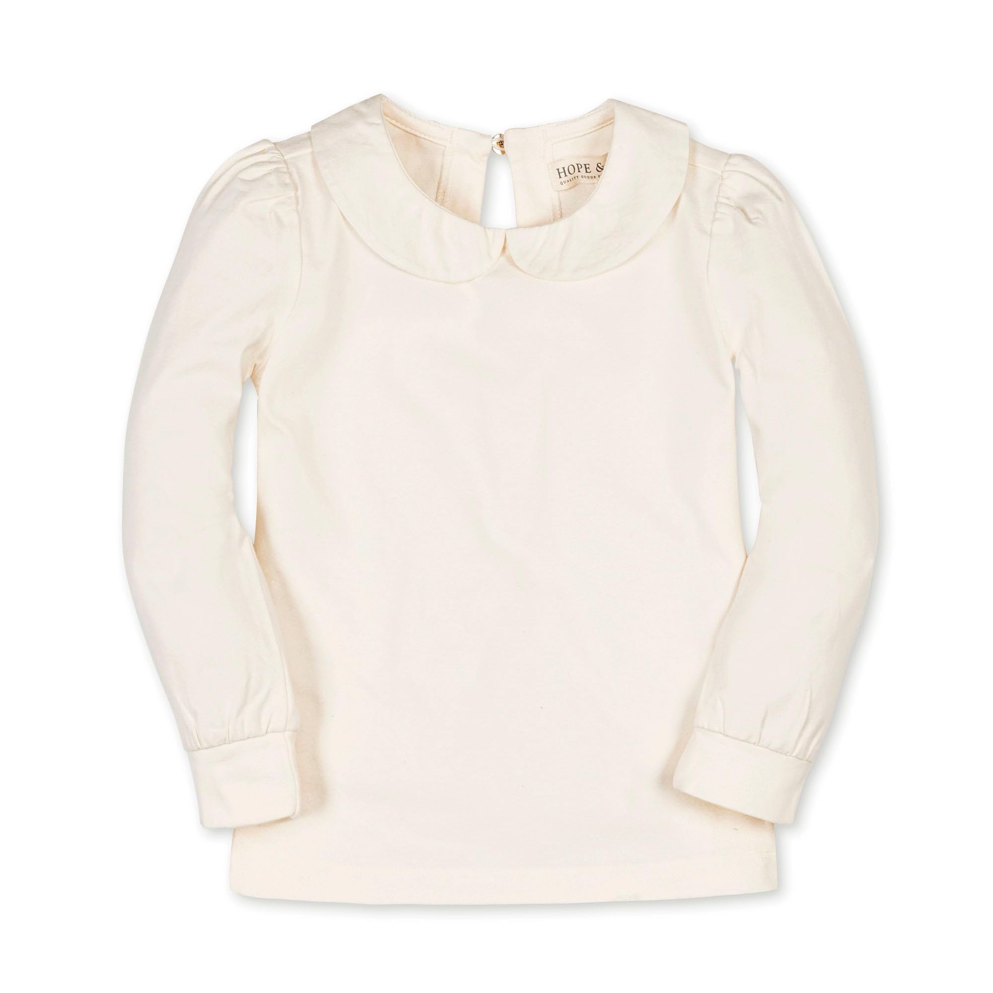 Hope &amp; Henry Girls' Peter Pan Mix Media Top
