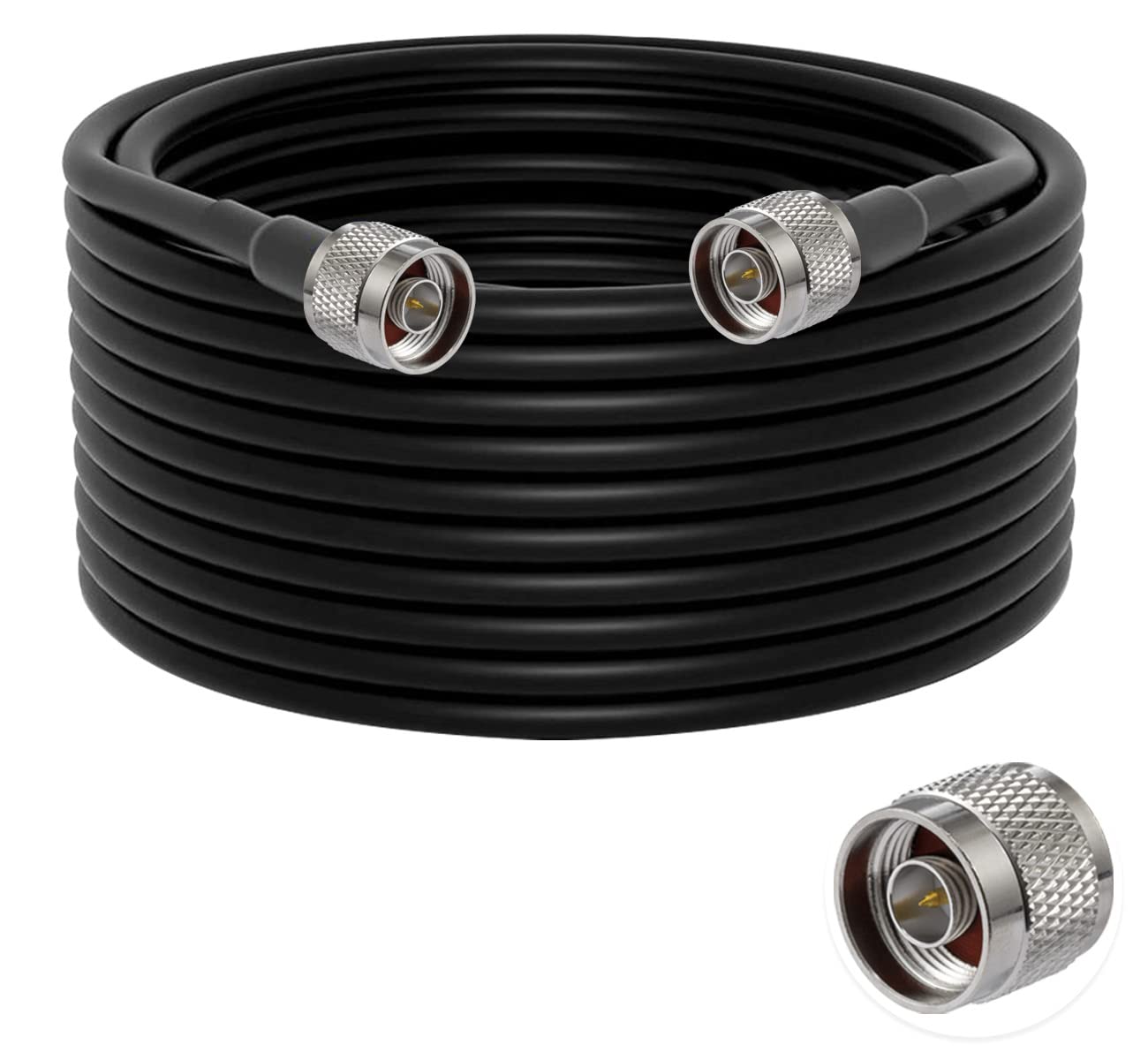Vecys N Mâle à N Mâle Câble Coaxial à Faible Perte RG58 49.2FT/15M pour 3G 4G 5G LTE Antenne Radio GPS WiFi
