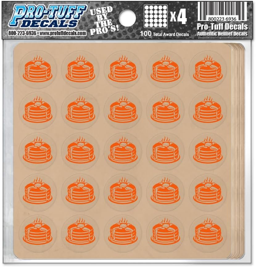 Miniatura 1 de Calcomanías de premio de panqueques, 100 calcomanías de recompensa de fútbol para cascos en el color de tu equipo